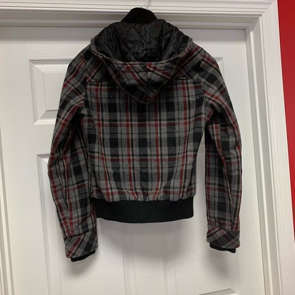 Billabong Vintage Plaid Elbow Patch Jacket sz M - Picture 4 of 6